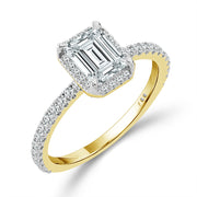 14K Yellow Gold Lab-Grown 2 CTW Emerald Diamond Engagement Ring