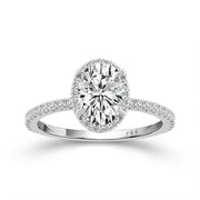 14K White Gold Lab-Grown 1.88 CTW Oval Diamond Engagement Ring
