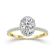 14K Yellow Gold 1.88 Ctw  Lab-Grown Diamond Oval Engagement Ring