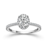 14K White Gold Lab-Grown 1.10 CTW Oval Diamond Engagement Ring