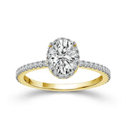 14K Yellow Gold 1.10 Ctw Lab-Grown Diamond Oval Engagement Ring
