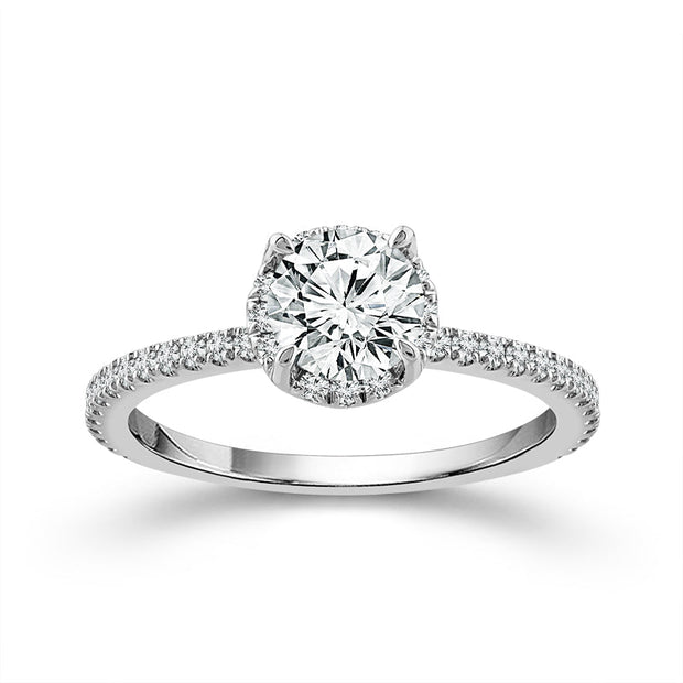 14K White Gold Lab-Grown 1 CTW Round Diamond Engagement Ring