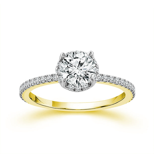 14K Yellow Gold 1.00 Ctw Round Lab-Grown Diamond Engagement Ring