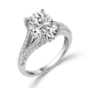 14K White Gold LAB-GROWN 2.75 Ctw Oval Diamond Ring