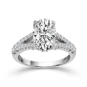 14K White Gold LAB-GROWN 2.75 Ctw Oval Diamond Ring