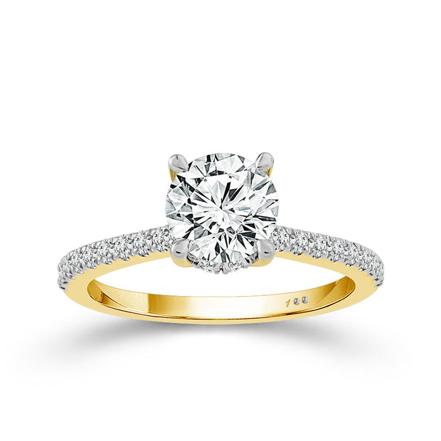 14K Yellow Gold Lab-Grown 1.33 CTW Round Diamond Engagement Ring
