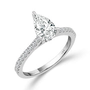 14K White Gold Lab-Grown 1.33 CTW Pear Diamond Engagement Ring