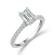 14K Lab-Grown White Gold 1.33 Ctw Emerald Diamond Engagement Ring