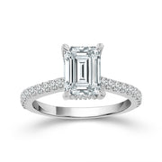 14K White Gold 2.73 Ctw Lab-Grown Diamond Radiant Engagement Ring