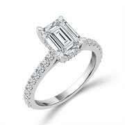 14K White Gold 2.50Ctw Lab-Grown Diamond Radiant Engagement Ring