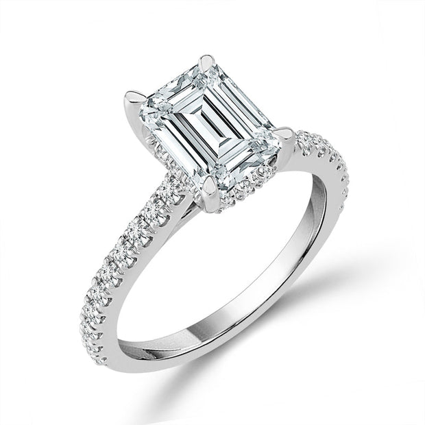 14K White Gold 2.73 Ctw Lab-Grown Diamond Radiant Engagement Ring