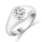 14K White Gold LAB-GROWN 1.00 Ctw Men's Band