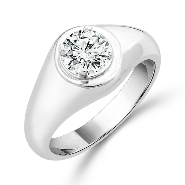 14K White Gold LAB-GROWN 1.00 Ctw Men's Band