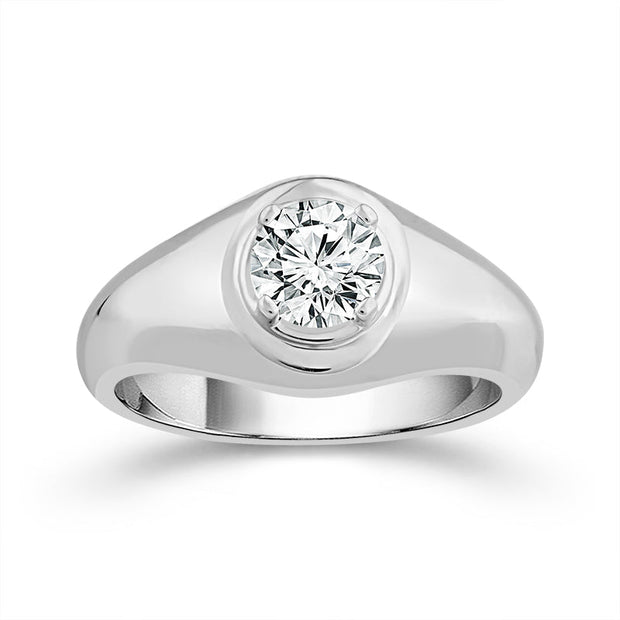 14K White Gold LAB-GROWN 1.00 Ctw Men's Band