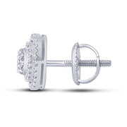 10K White Gold 0.49 CTW Diamond Cluster Stud Earrings