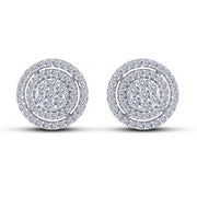 10K White Gold 0.49 CTW Diamond Cluster Stud Earrings