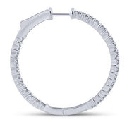 14k white gold 2.50 ctw Diamond Hoop Earrings