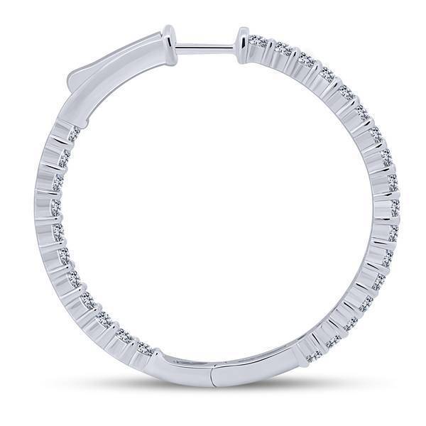 14k white gold 2.50 ctw Diamond Hoop Earrings