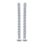 14k white gold 2.50 ctw Diamond Hoop Earrings