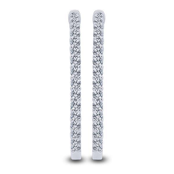 14k white gold 2.50 ctw Diamond Hoop Earrings