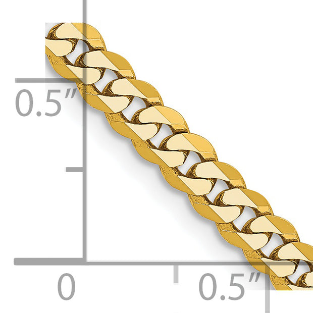 14k 3.9mm 24in Flat Beveled Curb Chain