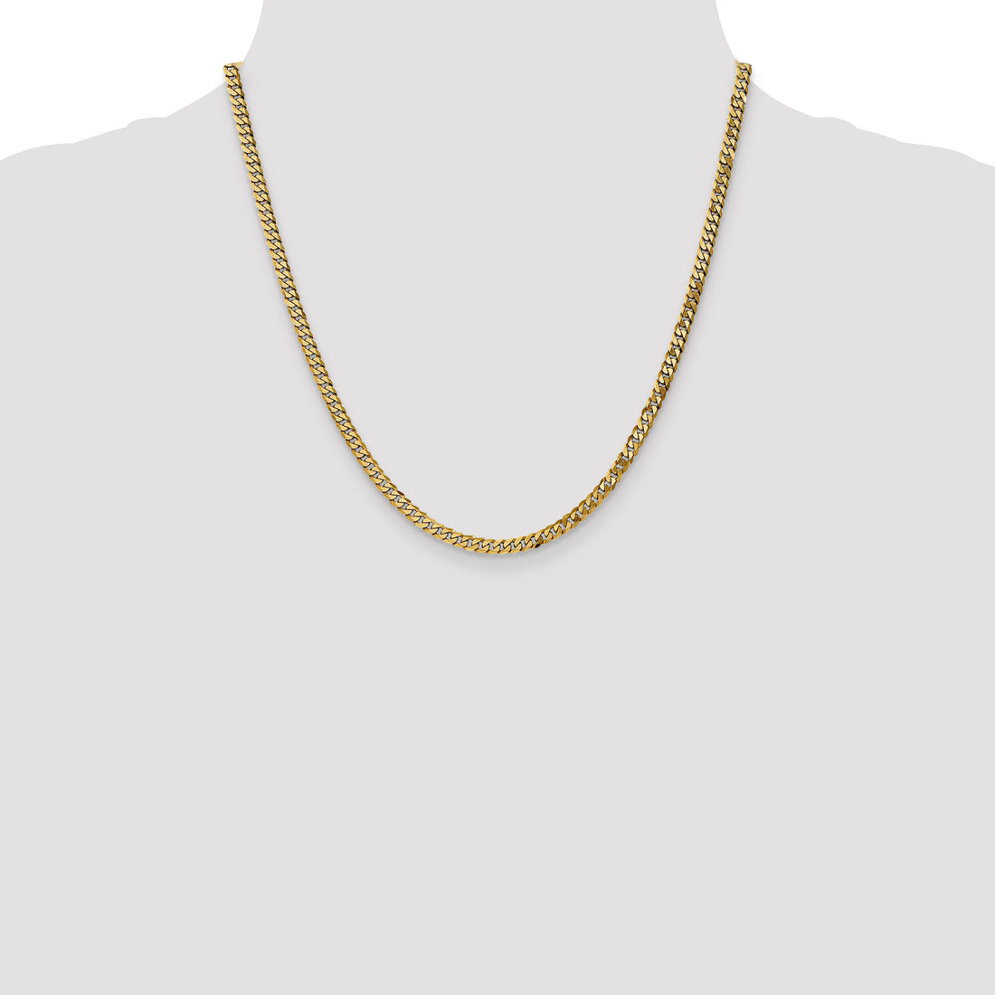 14K 3.9mm 20In Flat Beveled Curb Chain