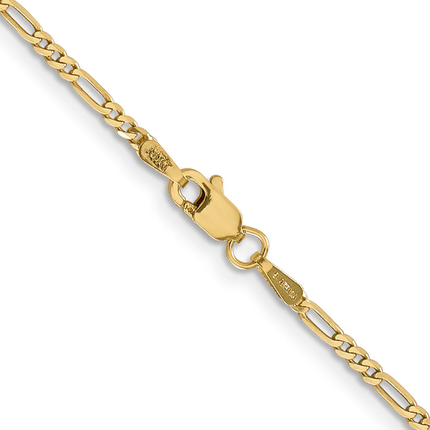 14k 1.8mm 18in Flat Figaro Chain