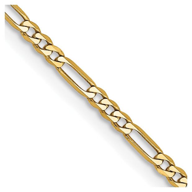 14k 1.8mm 18in Flat Figaro Chain