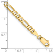 14k 4mm 7in Flat Figaro Chain Bracelet