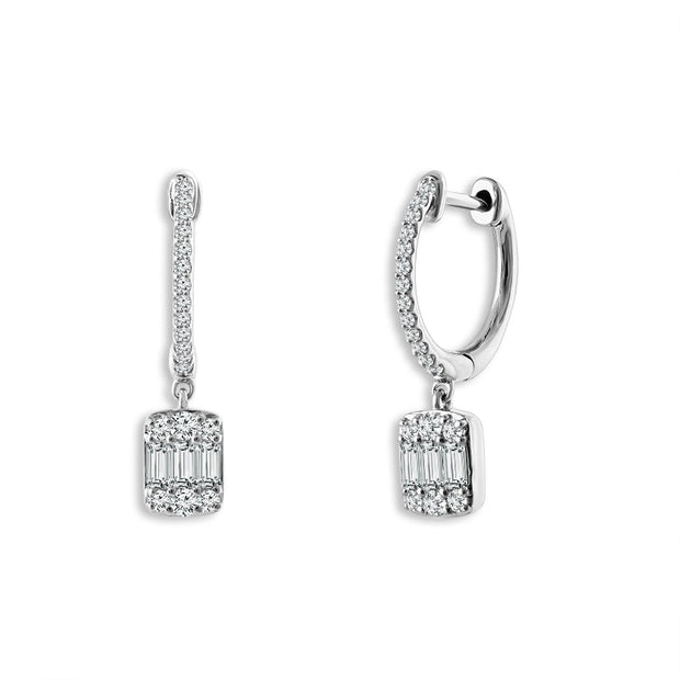 14K White Gold 0.50 CtW Baguette DROP EarringS