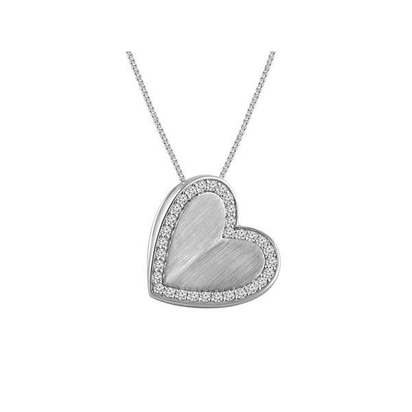 925 Silver 0.1 CTW Heart Pendant