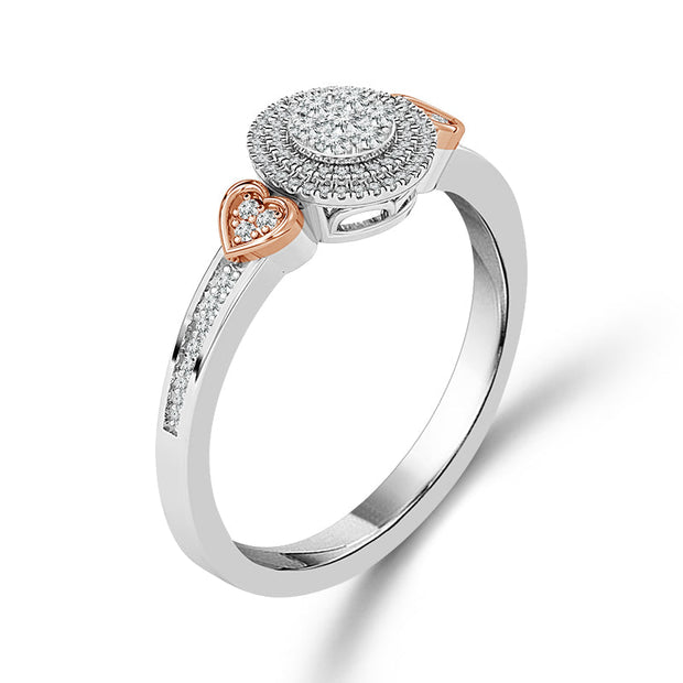 10K Two Tone 0.25 CTW Diamond Round Promise Ring