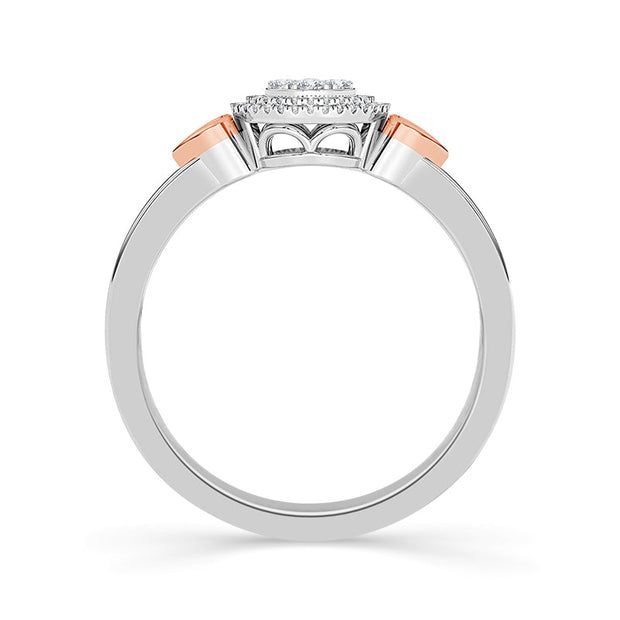 10K Two Tone 0.25 CTW Diamond Round Promise Ring