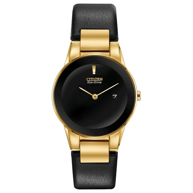 Citizen Axiom Black Leather Strap Watch Ga1052-04E