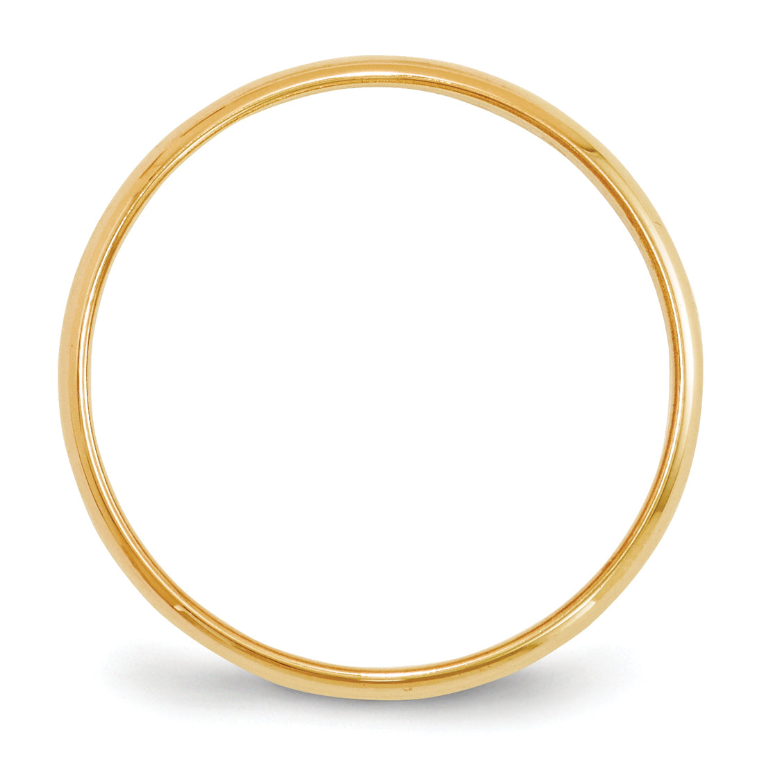 14K Yellow Gold 2mm Ltw Half Round Band Size 8