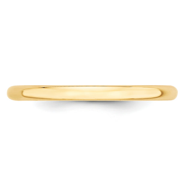 14KY 2mm LTW Half Round Band Size 8