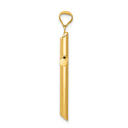 14k Polished Tube Cross Pendant