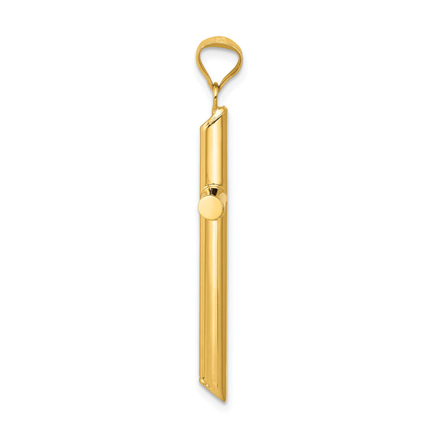 14k Polished Tube Cross Pendant
