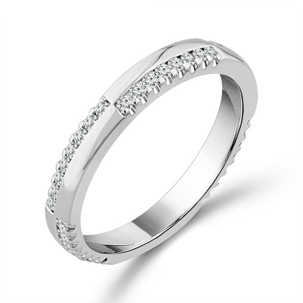 14K White Gold 0.25 Ctw Wedding Band