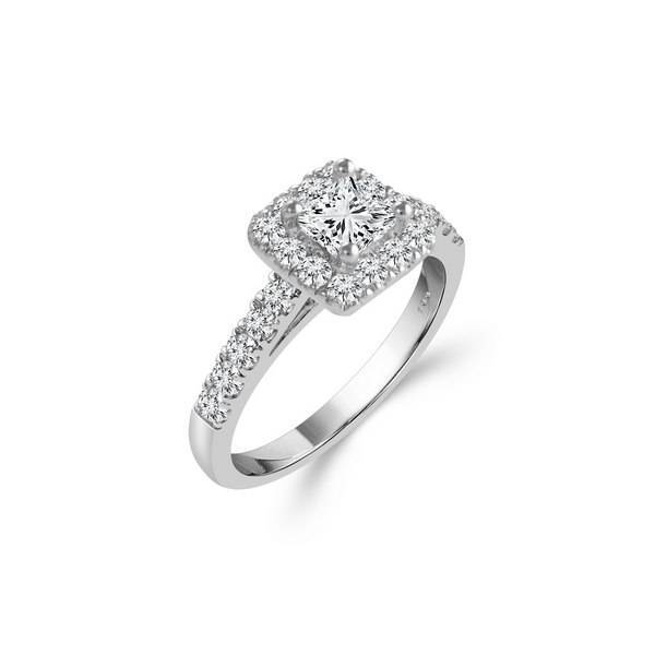 14K White Gold 1.25 ctw Princess Cut Diamond Bridal Set