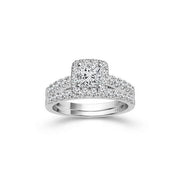 14K White Gold 1.25 ctw Princess Cut Diamond Bridal Set