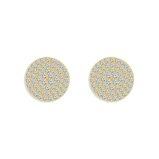 14K Yellow Gold 2.75 CtW Round Cluster Diamond EarringS