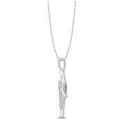 10K WHITE GOLD 0.10 CTW Diamond Cross INFINITY Pendant