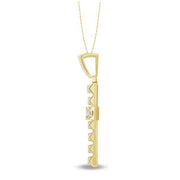 14K YELLOW Gold 1.50 CTW DIAMOND CROSS Pendant