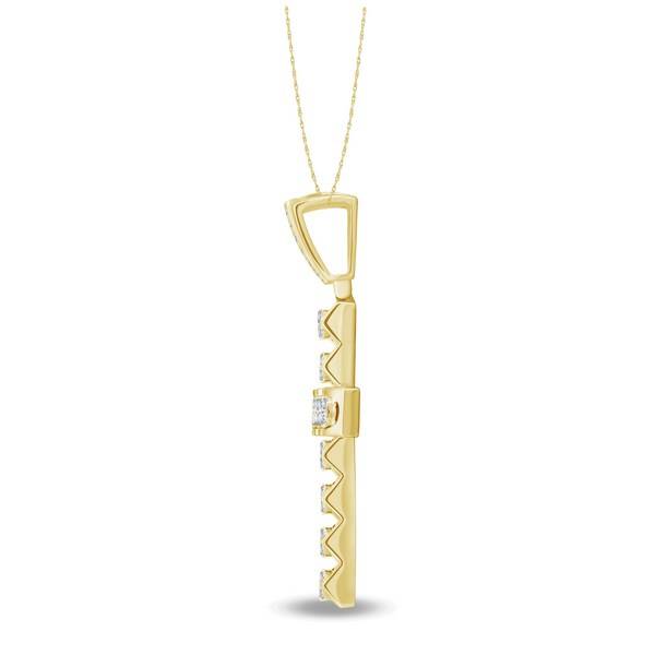 14K YELLOW Gold 1.50 CTW DIAMOND CROSS Pendant