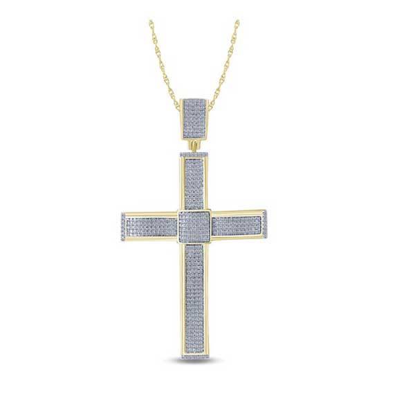 10K Yellow Gold 1.15 CTW CROSS PENDANT