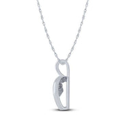 10K WHITE GOLD 0.10 CTW DIAMOND HEART PENDANT