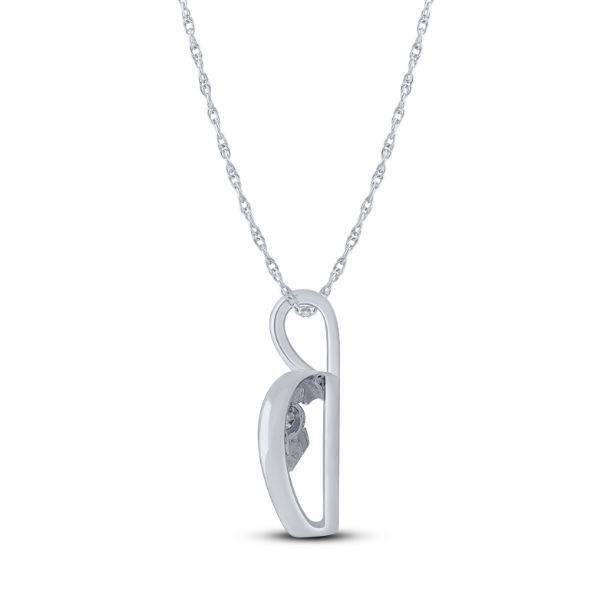 10K WHITE GOLD 0.10 CTW DIAMOND HEART PENDANT
