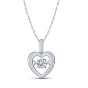 10K WHITE GOLD 0.10 CTW DIAMOND HEART PENDANT