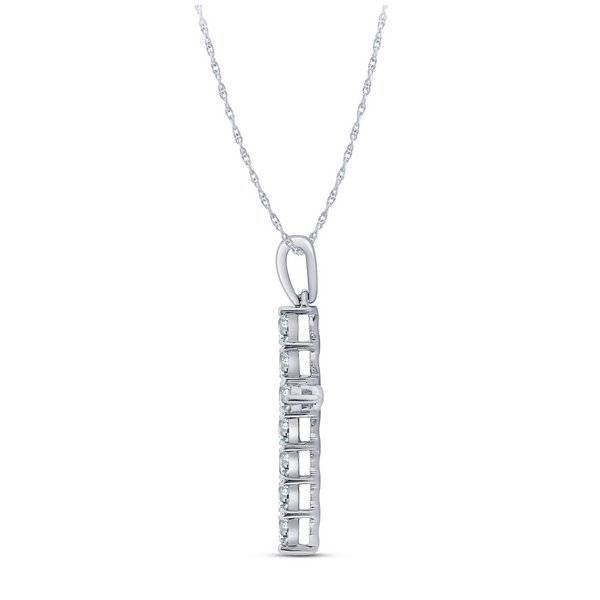 10K WHITE GOLD 0.75 CtW DIAMOND Cross Pendant